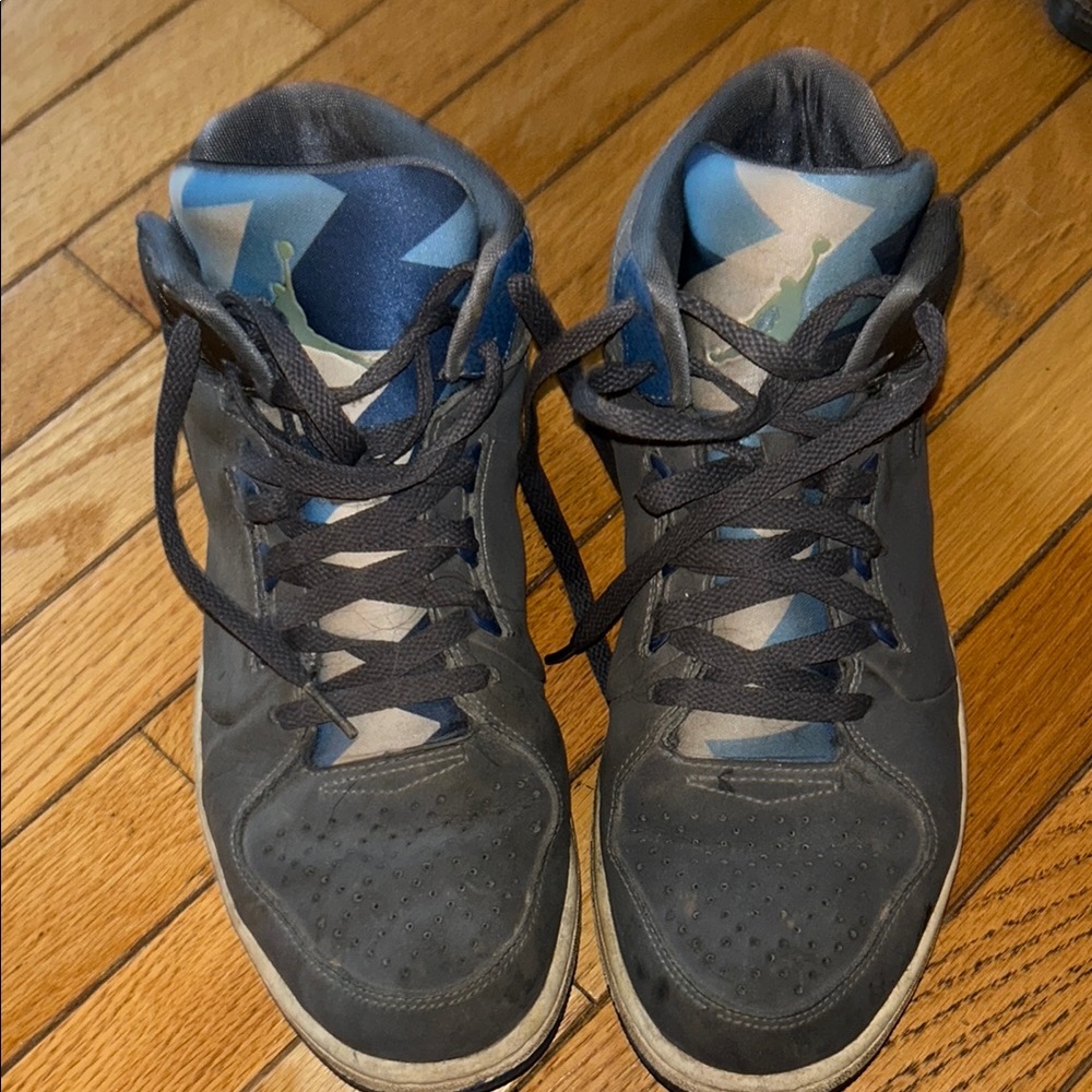 Jordan Black and Blue High-Top Sneakers